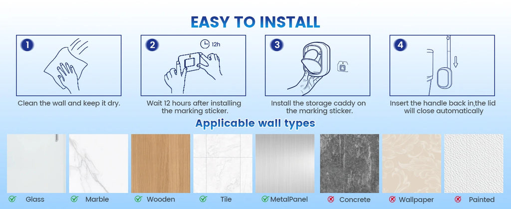 Disposable Toilet Brush Wall Mounted