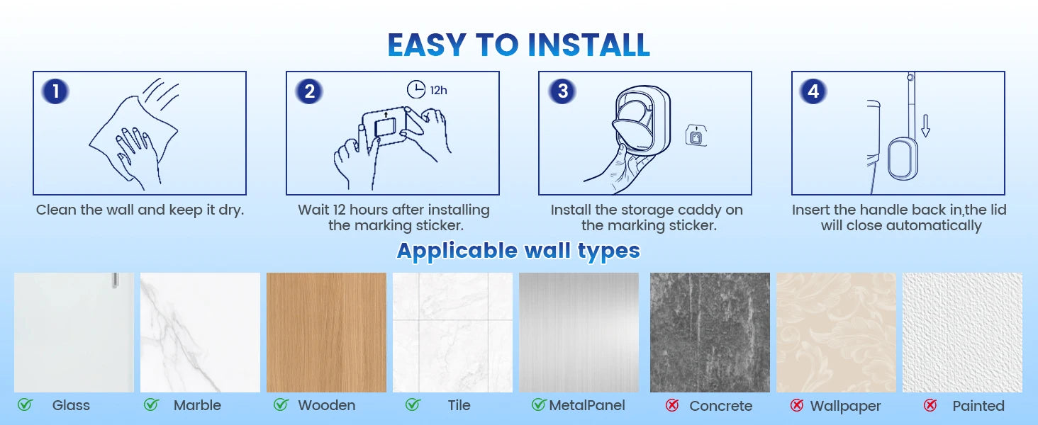 Disposable Toilet Brush Wall Mounted