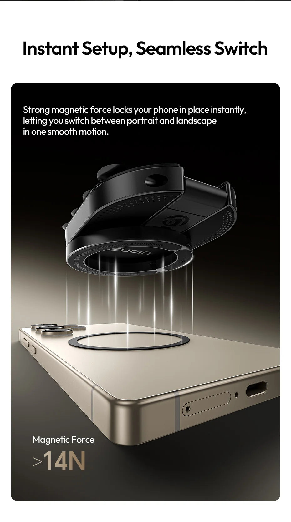 Ulanzi Phone Holder with MagLock and Suction Cup