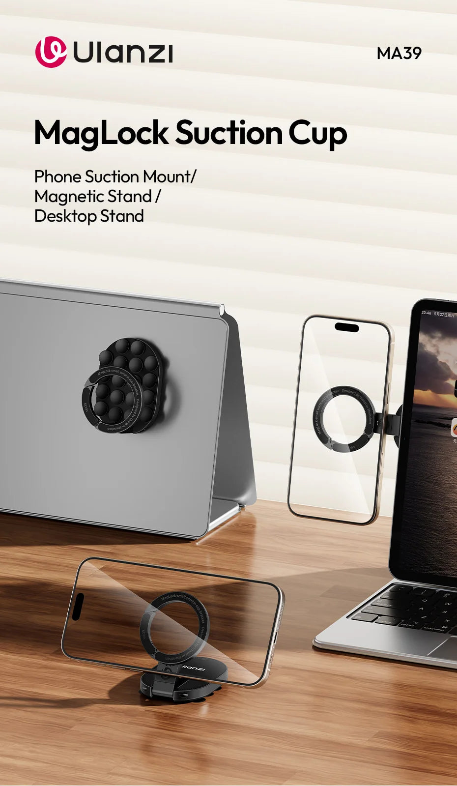 Ulanzi Phone Holder with MagLock and Suction Cup