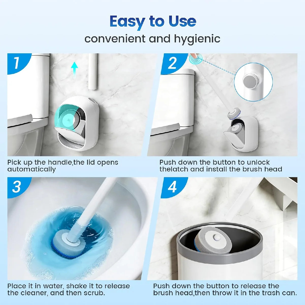 Disposable Toilet Brush Wall Mounted